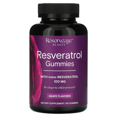 Reserveage Nutrition, Resveratrol Gummies, Grape Flavored, 50 mg, 60 Gummies - Supply Center USA