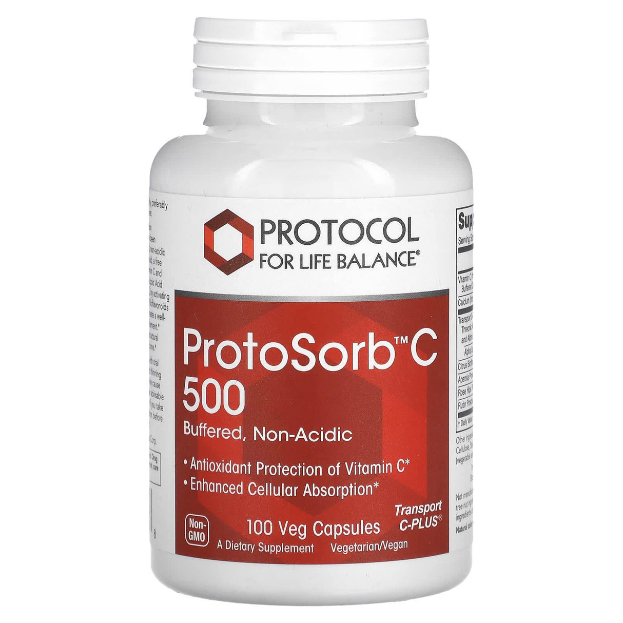 Protocol for Life Balance, ProtoSorbC 500, 100 Veg Capsules - Supply Center USA