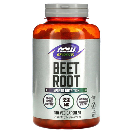 NOW Foods, Sports, Beet Root, 550 mg, 180 Veg Capsules - Supply Center USA