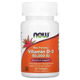 Now Foods, Vitamin D-3, 250 mcg (50000 IU), 50 Softgels - Supply Center USA