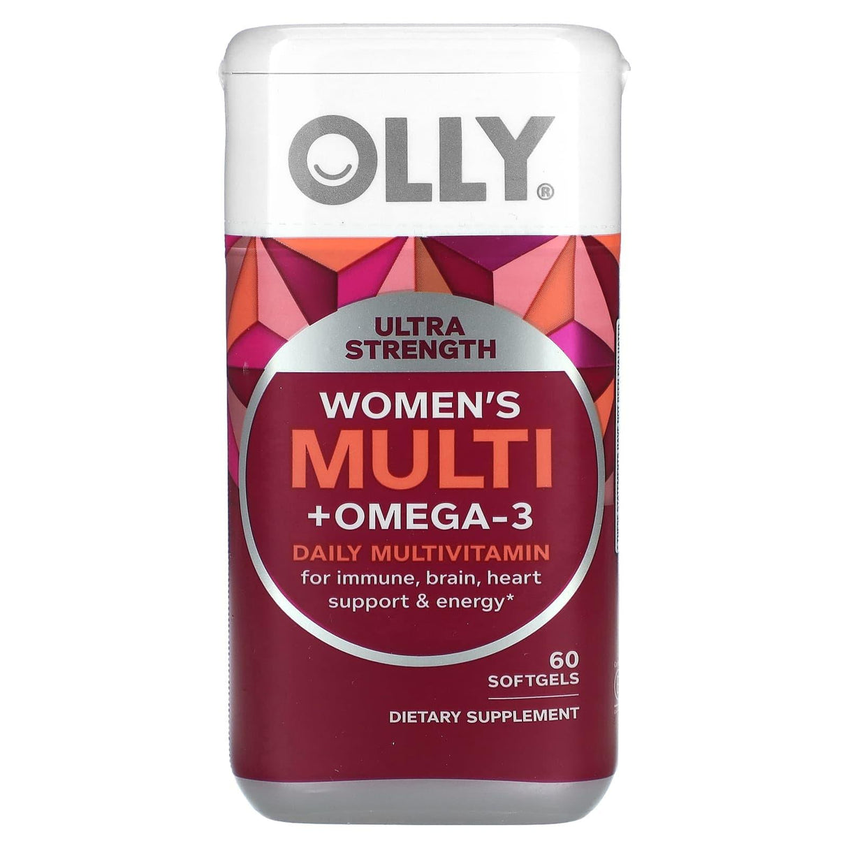 OLLY, Women's Multi + Omega-3, Daily Multivitamin, Ultra Strength, 60 Softgels - Supply Center USA