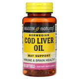 Mason Natural, Norwegian Cod Liver Oil, 100 Softgels - Supply Center USA