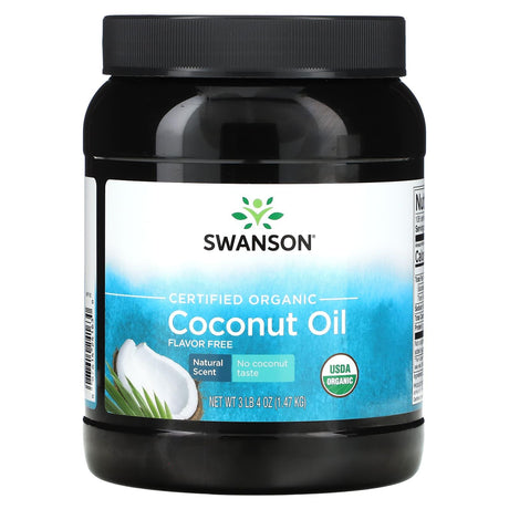 Swanson, Certified Organic Coconut Oil, Flavor Free, 3 lbs 4 oz (1.47 kg) - Supply Center USA