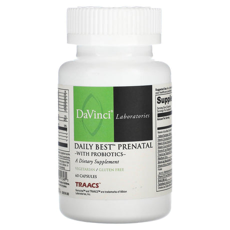 DaVinci Laboratories of Vermont, Daily Best Prenatal with Probiotics , 60 Capsules - Supply Center USA