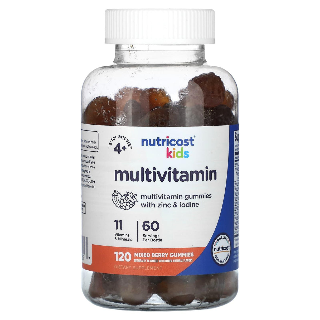 Nutricost, Kids, Multivitamin Gummies, For Ages 4+, Mixed Berry, 120 Gummies - Supply Center USA