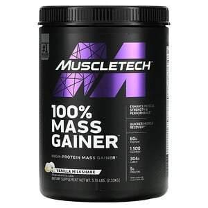 Muscletech, 100% Mass Gainer, Vanilla Milkshake, 5.15 lbs (2.33 kg) - Supply Center USA