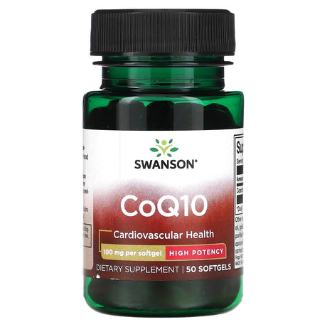 Swanson, CoQ10, High Potency, 100 mg, 50 Softgels - Supply Center USA