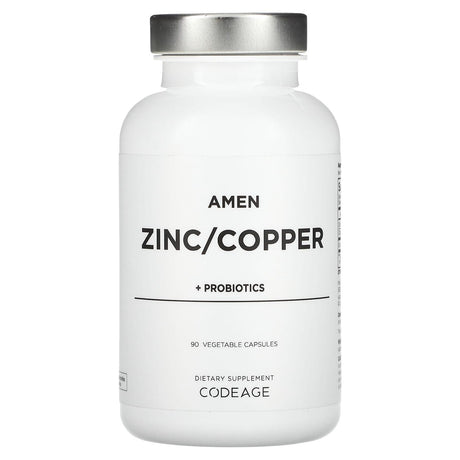 Codeage, Amen, Zinc/Copper + Probiotics, 90 Vegetable Capsules - Supply Center USA