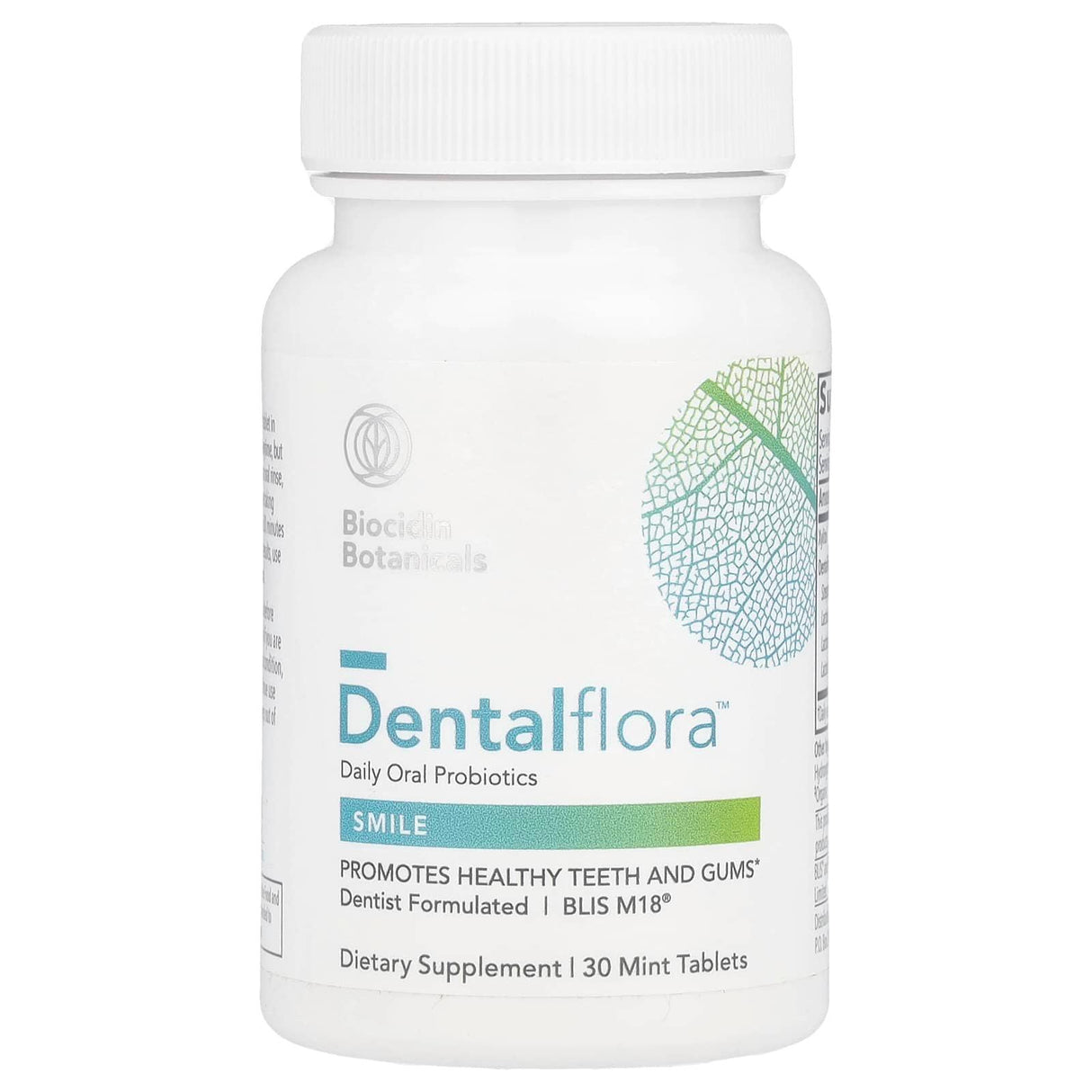 Biocidin Botanicals, Dentalflora™, Daily Oral Probiotics, 30 Mint Tablets - Supply Center USA