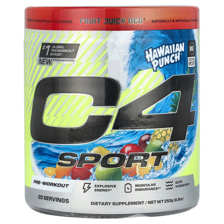 Cellucor, C4 Sport, Pre-Workout, Hawaiian Punch® Fruit Juicy Red®, 8.9 oz (252 g) - Supply Center USA