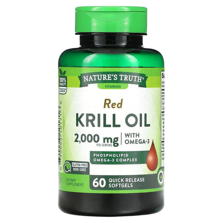 Nature's Truth, Red Krill Oil with Omega-3, 2,000 mg, 60 Quick Release Softgels - Supply Center USA