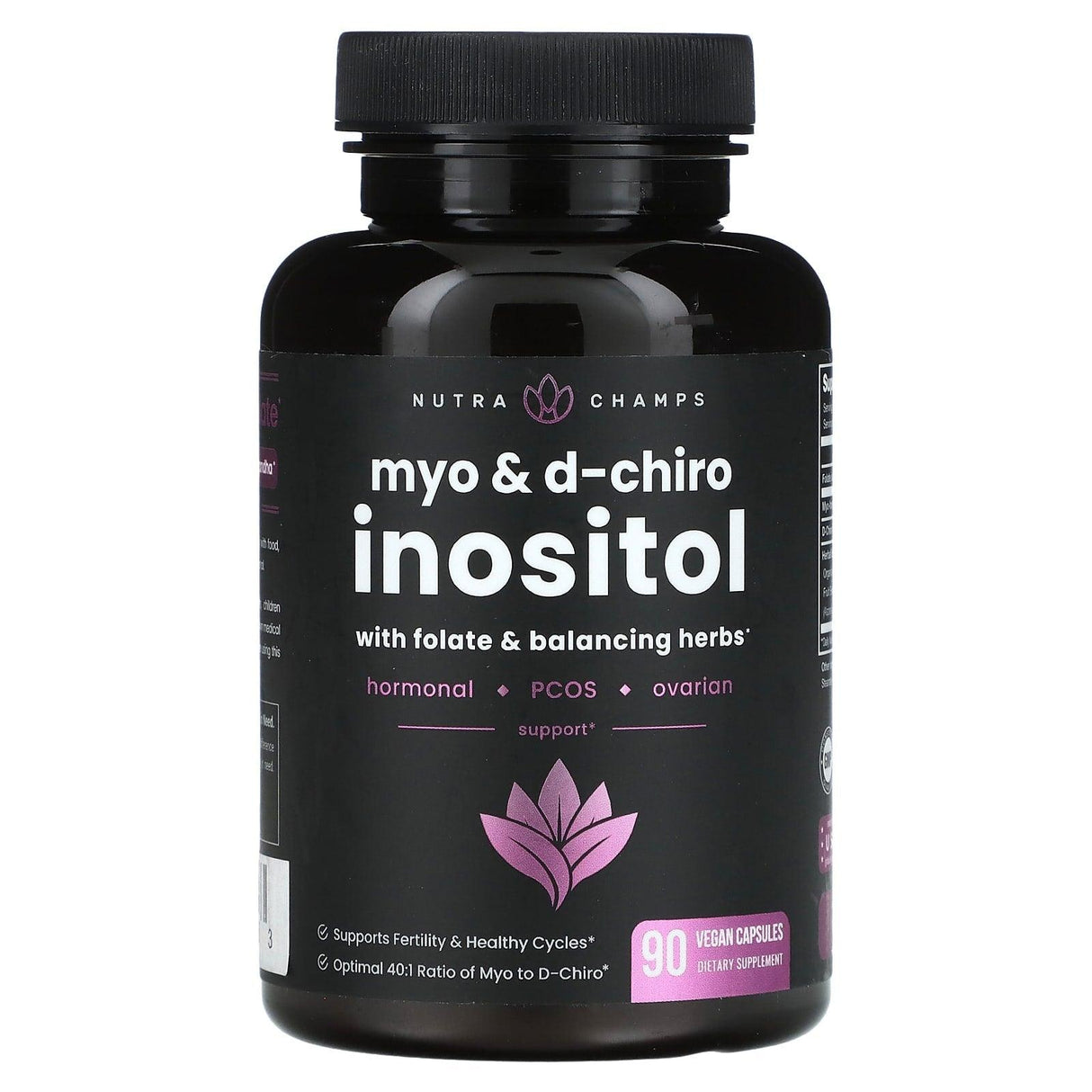 NutraChamps, Myo & D-Chiro Inositol with Folate & Balancing Herbs, 90 Vegan Capsules - Supply Center USA