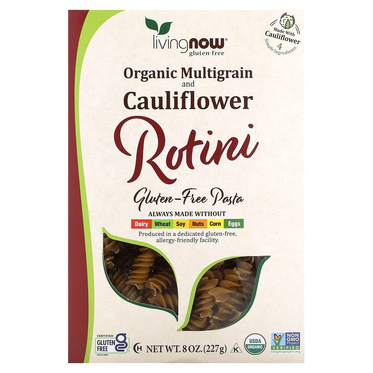 NOW Foods, Organic Multigrain and Cauliflower Rotini, Gluten Free, 8 oz (227 g) - Supply Center USA