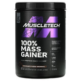 MuscleTech, 100% Mass Gainer, Chocolate Fudge Brownie, 5.15 lbs (2.33 kg) - Supply Center USA