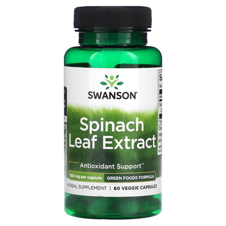 Swanson, Spinach Leaf Extract, 650 mg, 60 Veggie Capsules - Supply Center USA