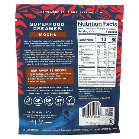 Laird Superfood, Superfood Creamer, Reduce Sugar, 8 oz (227 g) - Supply Center USA