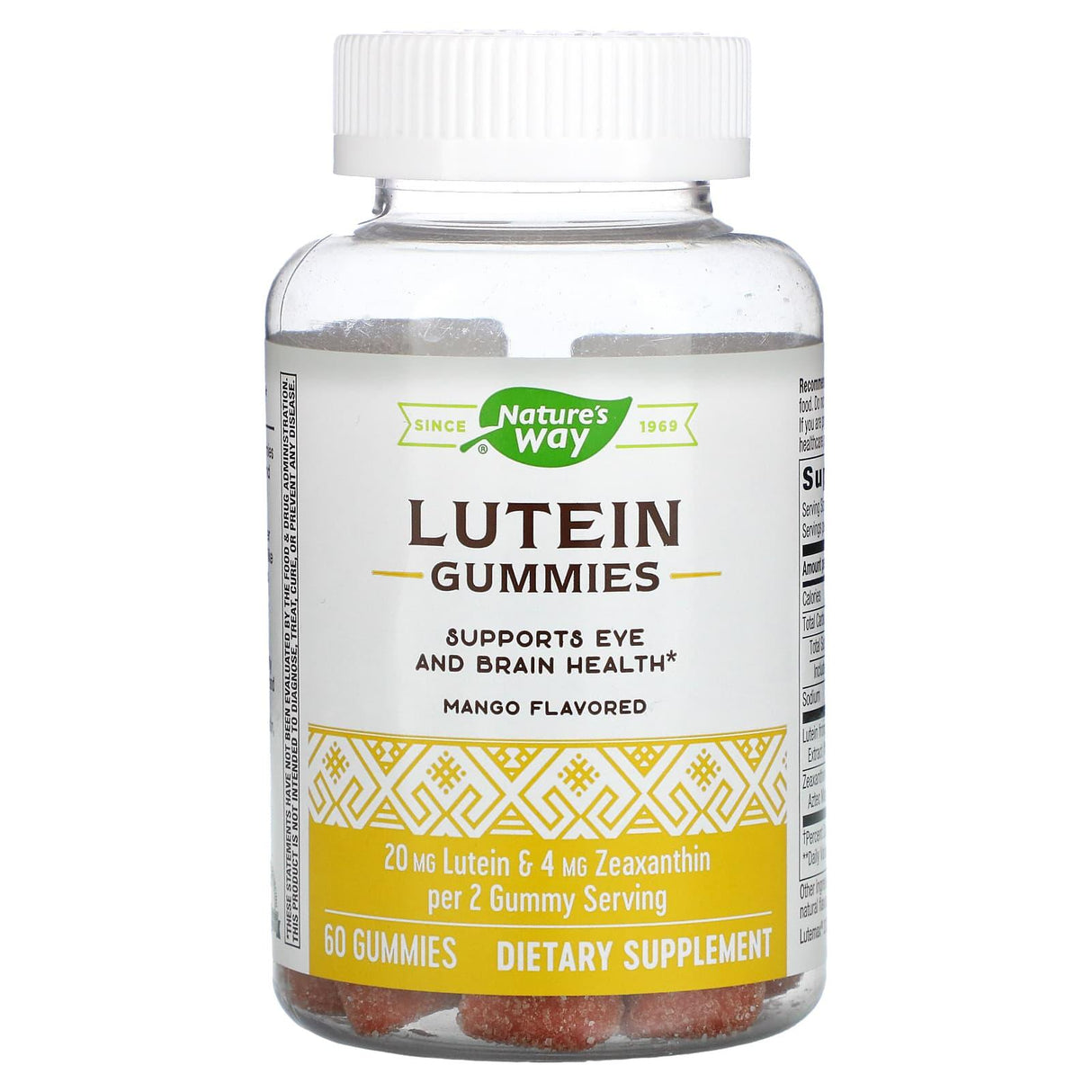 Nature's Way, Lutein Gummies, Supports Eye And Brain Health, Mango, 60 Gummies - Supply Center USA