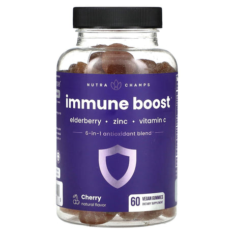 NutraChamps, Immune Boost, Cherry, 60 Vegan Gummies - Supply Center USA