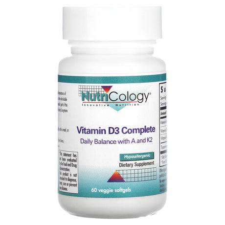 Nutricology, Vitamin D3 Complete , 60 Veggie Softgels - Supply Center USA