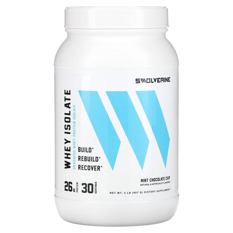 Swolverine, Whey Isolate, Mint Chocolate Chip, 2 lb (907 g) - Supply Center USA