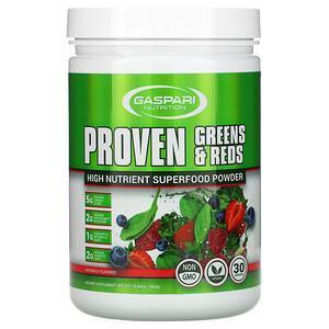 Gaspari Nutrition, Proven Greens & Reds, High Nutrient Superfood Powder, Naturally Flavored, 12.69 oz (360 g) - Supply Center USA