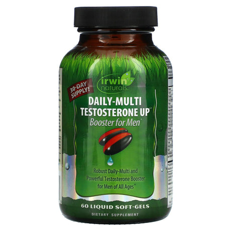 Irwin Naturals, Daily-Multi Testosterone Up Booster For Men, 60 Liquid Soft-Gels - Supply Center USA