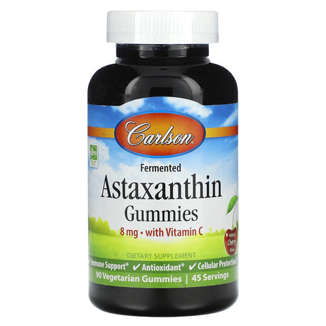 Carlson, Fermented Astaxanthin Gummies, Natural Cherry, 8 mg, 90 Vegetarian Gummies - Supply Center USA