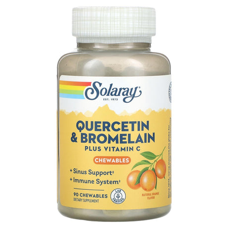 Solaray, Quercetin & Bromelain Plus Vitamin C Chewables, Natural Orange, 90 Chewables - Supply Center USA