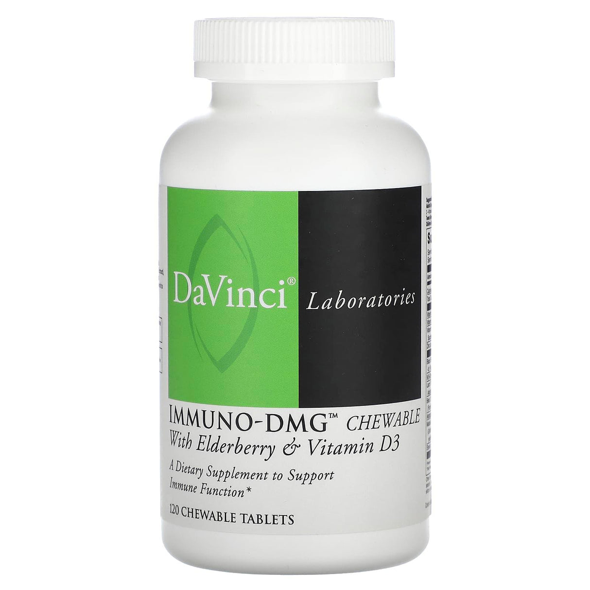 DaVinci Laboratories of Vermont, Immuno-DMG Chewable with Elderberry & Vitamin D3, 120 Chewable Tablets - Supply Center USA