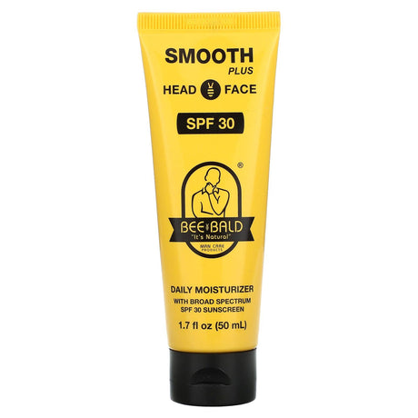 Bee Bald, Smooth Plus Head & Face, Daily Moisturizer, SPF 30, 1.7 fl oz (50 ml) - Supply Center USA