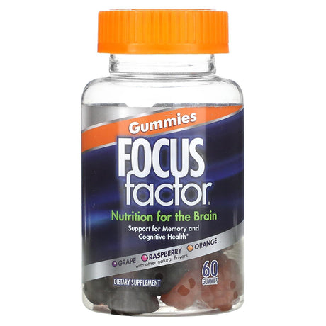 Focus Factor, Nutrition For The Brain, Grape, Raspberry, Orange, 60 Gummies - Supply Center USA