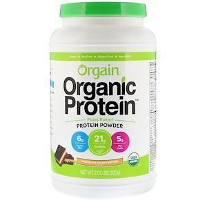 Orgain, Organic Protein Powder, Plant Based, Chocolate Peanut Butter, 2.03 lb (920 g) - Supply Center USA