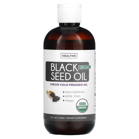 Healths Harmony, Organic Black Seed Oil, 8 fl oz (240 ml) - Supply Center USA