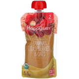 Happy Family Organics, Happy Baby, Organic Baby Food, 6+ Months, Bananas, Raspberries & Oats, 4 oz (113 g) - Supply Center USA