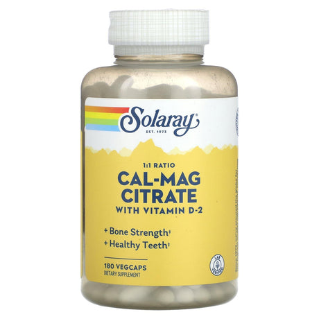 Solaray, Cal-Mag Citrate with Vitamin D-2, 90 VegCaps - Supply Center USA