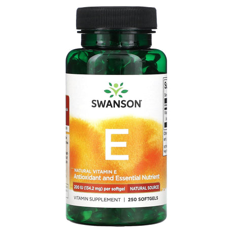 Swanson, Vitamin E, Natural Source, 134.2 mg (200 IU), 250 Softgels - Supply Center USA