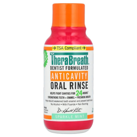 TheraBreath, Anticavity Oral Rinse, Sparkle Mint, 3 fl oz (88.7 ml) - Supply Center USA