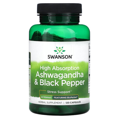 Swanson, High Absorption Ashwagandha & Black Pepper, 120 Capsules - Supply Center USA