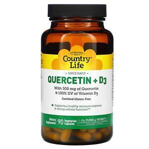 Country Life, Quercetin + D3, 90 Vegetarian Capsules - Supply Center USA