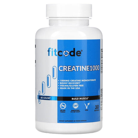 FITCODE, Creatine1000, 500 mg, 60 Veggie Capsules - Supply Center USA