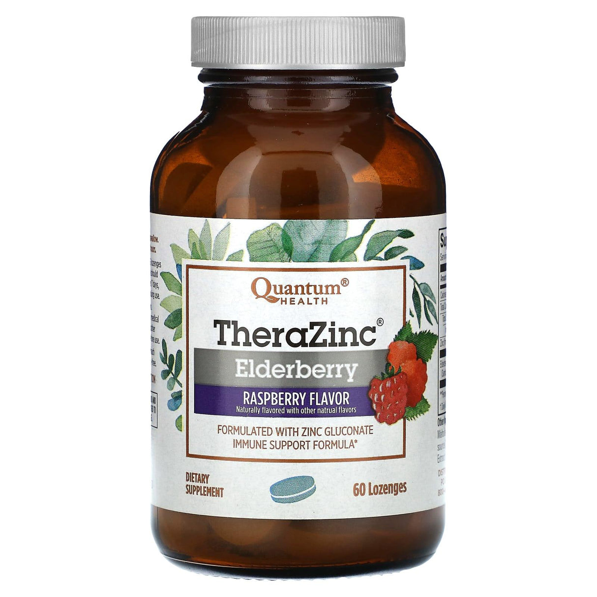 Quantum Health, TheraZinc, Elderberry, Raspberry, 60 Lozenges - Supply Center USA