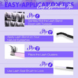 Pawotence Lash Clusters Wispy Cluster Eyelash Extensions 144Pcs Individual Lashes 10-18Mm Lash Extension DIY False Eyelashes Soft Comfortable Eyelash Clusters with Thin Band