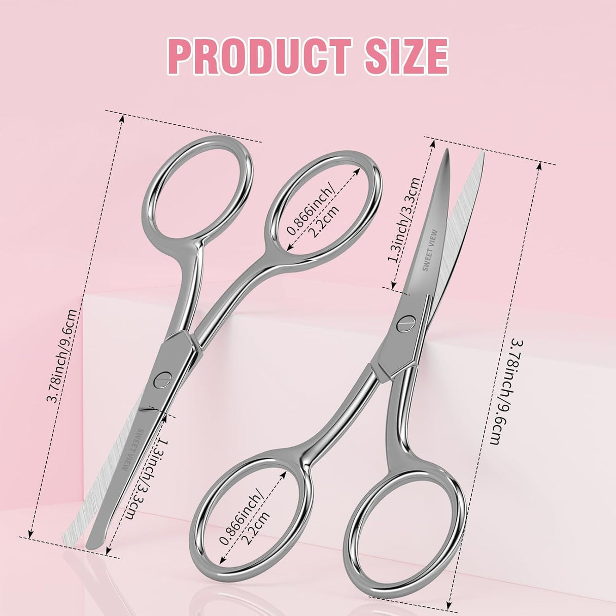 Eyebrow Scissors Curved and Rounded Small Grooming Scissors for Man and Woman Trimming Eyebrows, Nose, Mustache, Eyelashes, Ear Hairs, Nails and Cuticles.