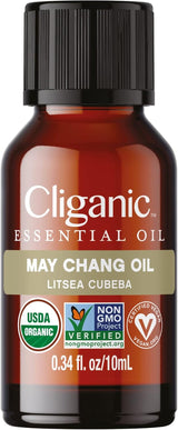 Cliganic Organic Essential Oils Set (Top 5) - 100% Pure Natural - Aromatherapy, Candle Making - Peppermint, Lavender, Eucalyptus, Lemongrass & Orange (Packaging May Vary)