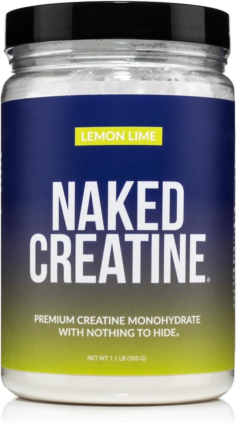 Naked Pure Micronized Creatine Monohydrate - 100 Servings - 500 Grams, 1.1Lb Bulk, Vegan, Non-Gmo, Gluten Free, Soy Free. Aid Strength Gains, No Artificial Ingredients Creatine