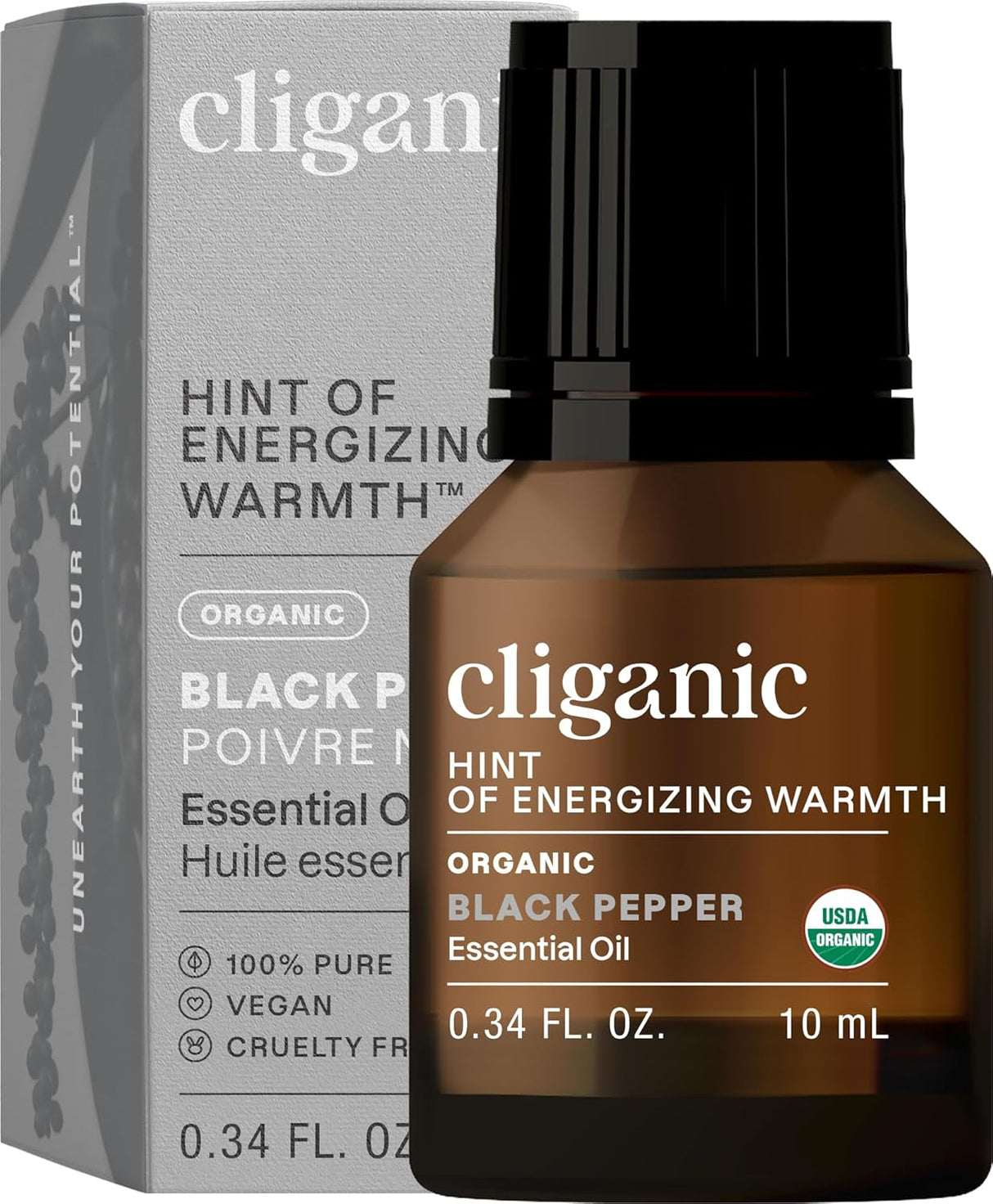 Cliganic Organic Essential Oils Set (Top 5) - 100% Pure Natural - Aromatherapy, Candle Making - Peppermint, Lavender, Eucalyptus, Lemongrass & Orange (Packaging May Vary)