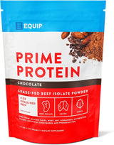 Equip Foods Prime Protein Powder | Clean, Grass Fed Beef Protein Isolate | Carnivore Protein Powder | Paleo, Keto Friendly | Gluten, Dairy Free | Helps Build & Repair Tissue | 30 Servings, Chocolate