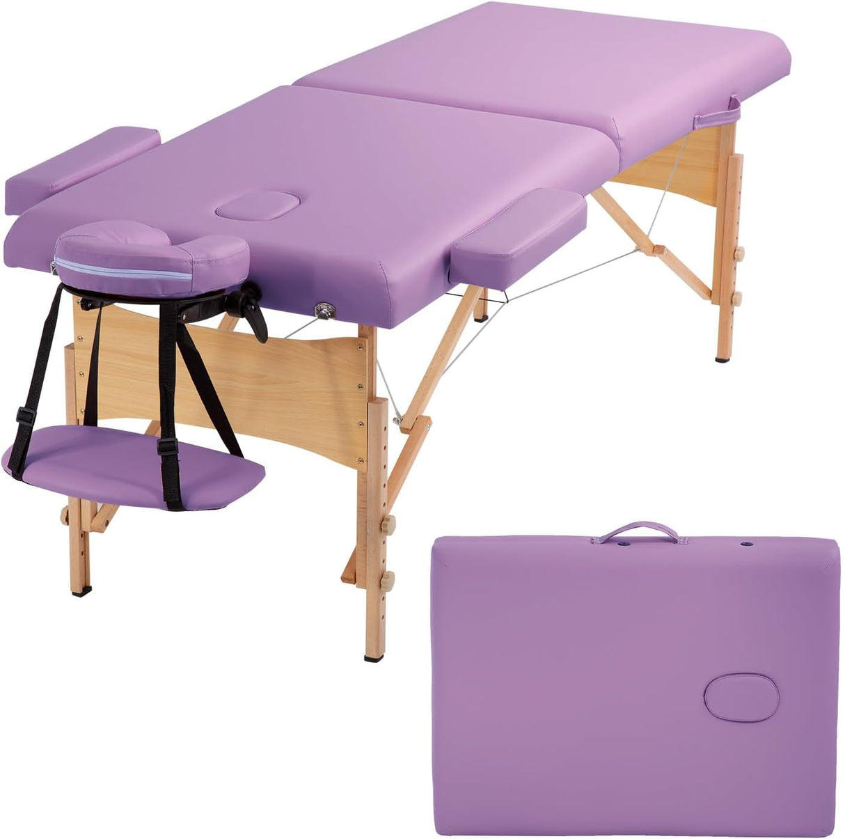 Bestmassage Massage Table Portable Massage Bed Lash Bed 28 in Wide Spa Bed Hight Adjustable 2 Fold Spa Bed Facial Cradle Salon Bed with Non-Woven Bag for Spa Footmassage Facial Carespa Tattoo