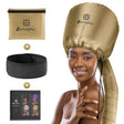 Bonnet Hood Hair Dryer Attachment - Soft, Adjustable Extra Large Bonnet Hair Dryer for Speeds up Drying Time at Home, Easy to Use for Styling, Curling and Deep Conditioning (Black)