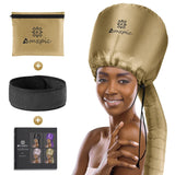 Bonnet Hood Hair Dryer Attachment - Soft, Adjustable Extra Large Bonnet Hair Dryer for Speeds up Drying Time at Home, Easy to Use for Styling, Curling and Deep Conditioning (Black)